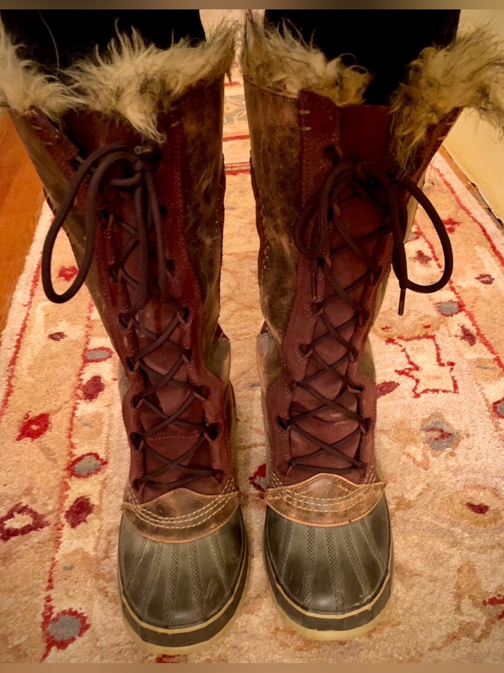 SOREL ‘Cate The Great’ Leather Tall Faux Fur Waterproof Winter Snow Boots